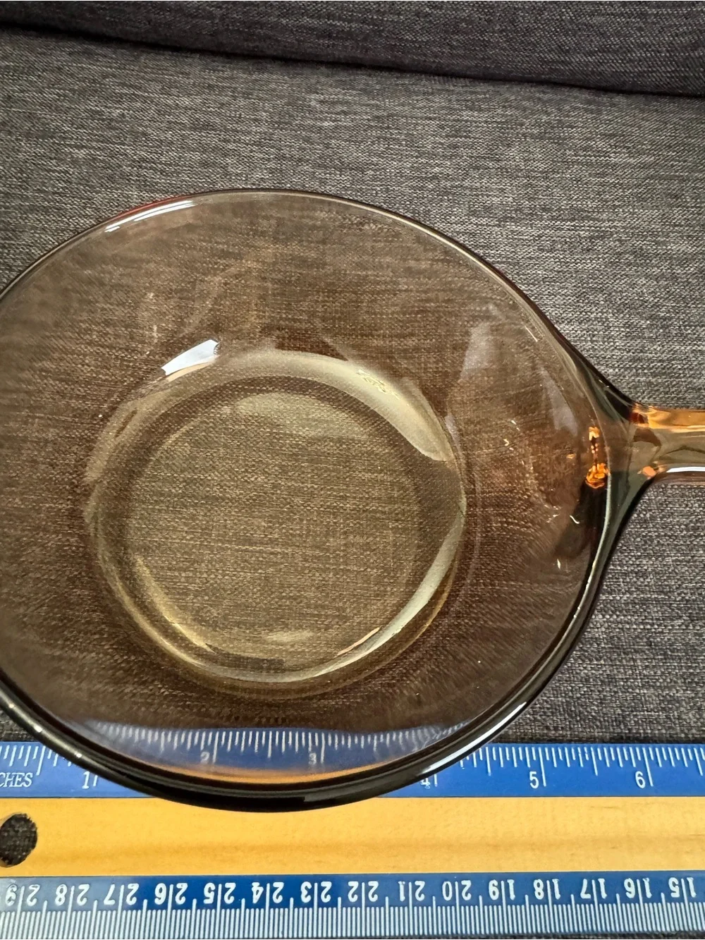Vtg Corning Vision Saucepan. 0.5L Amber with Lid Pyrex